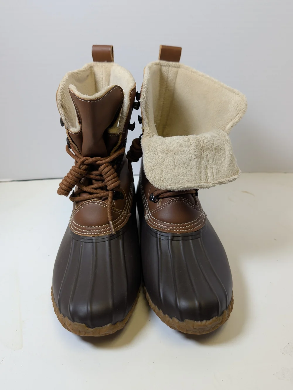 Esprit Two-Tone Brown Waterproof Lace-Up Winter Boots